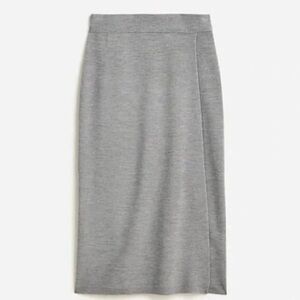 J. Crew Reimagined Heather Gray Merino Blend Pencil Skirt Large